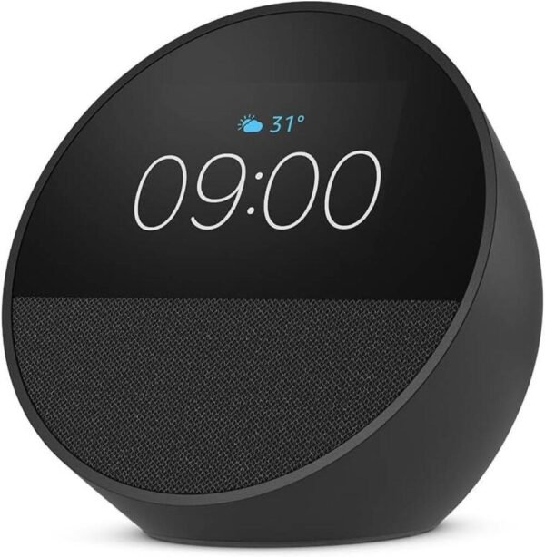 Amazon Echo Spot, All-new (2024 release), Smart Alarm Clock With Vibrant Sound + Alexa, Black | Echo Spot-black