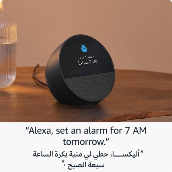 Amazon Echo Spot, All-new (2024 release), Smart Alarm Clock With Vibrant Sound + Alexa, Black | Echo Spot-black - Image 3