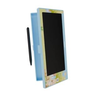 Porodo 2-in-1 Kids LCD Writing Tablet with Pencil Case, One-Key Screen Lock, Battery Case, Erasing Button - Blue