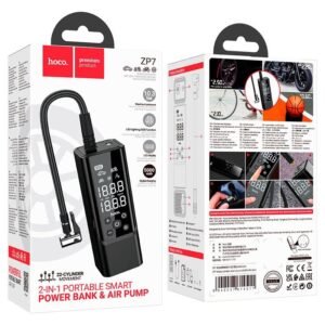 Hoco ZP7 Maddy 5000mAh Smart Portable Car Air Pump-black