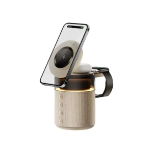 Green Lion 5-in-1 Wireless Charger with 1800mAh Battery Capacity, N52 Magnets, Ambient Light Mode, 360° Adjustability, Snap & Charge - Cream