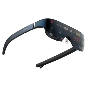 Powerology 2D/3D Ultra AR Movie Glasses with Si-OLED Display, 1920x1080p Resolution, 120" Virtual Display, 1800 nits Brightness, 41° Field of View, 90Hz Refresh Rate, 24 Bit-Color Depth, No Glare, Tailored Clarity - Black